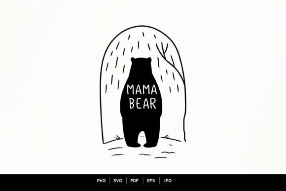 Mama Bear Minimal Bear Silhouette Design Review