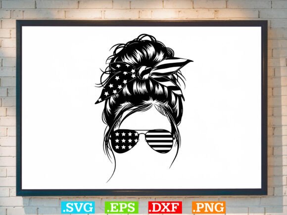 Usa Flag Messy Bun Design Review